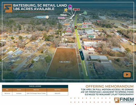 VacantLand space for Sale at Batesburg-Leesville Retail Land | 1.86 Acres in Batesburg-Leesville