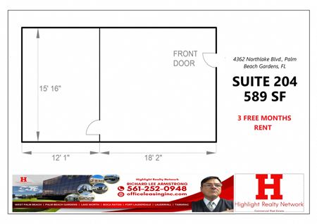 Office space for Rent at 589 SF Suite 204 Professional and Medical Office Space in Palm Beach Gardens