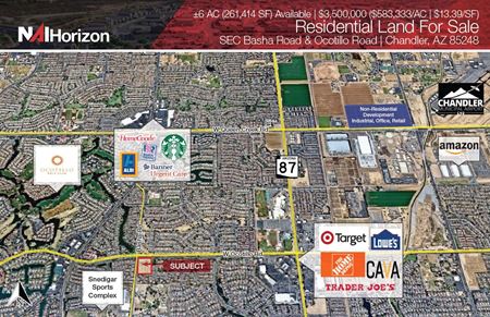 VacantLand space for Sale at SEC Basha Road & Ocotillo Road in Chandler