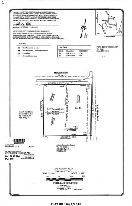 Commercial space at PRICE REDUCTION: 3.2 AC Industrial/Commercial Corner Site in Rock Hill