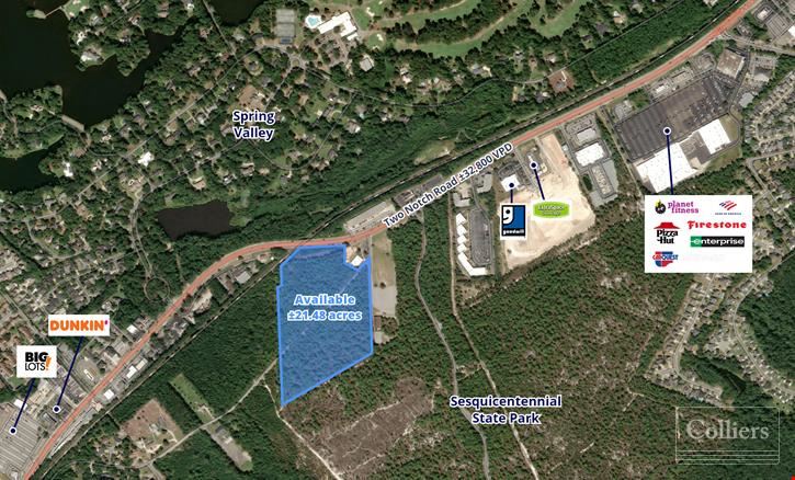 ±21.48 Acres with 500 Feet of Frontage on Two Notch Road | Columbia, SC