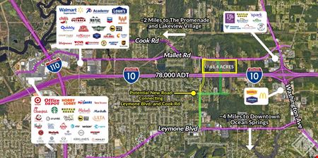 VacantLand space for Sale at 61.4 Acres between The Promenade and Ocean Springs Exit 50 in Biloxi